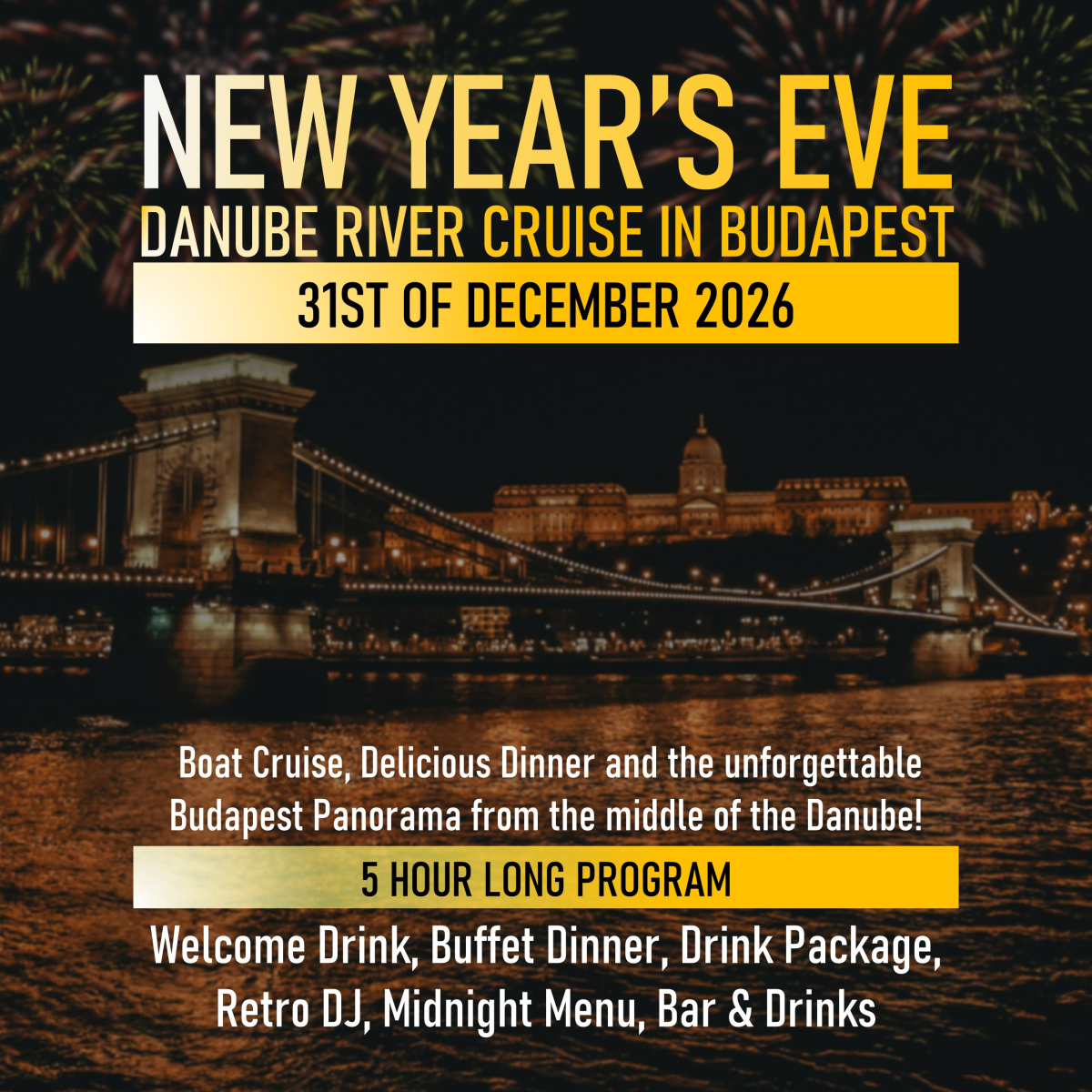New Year's Eve Boat Cruise with Dinner (Sirona boat) - Early bird