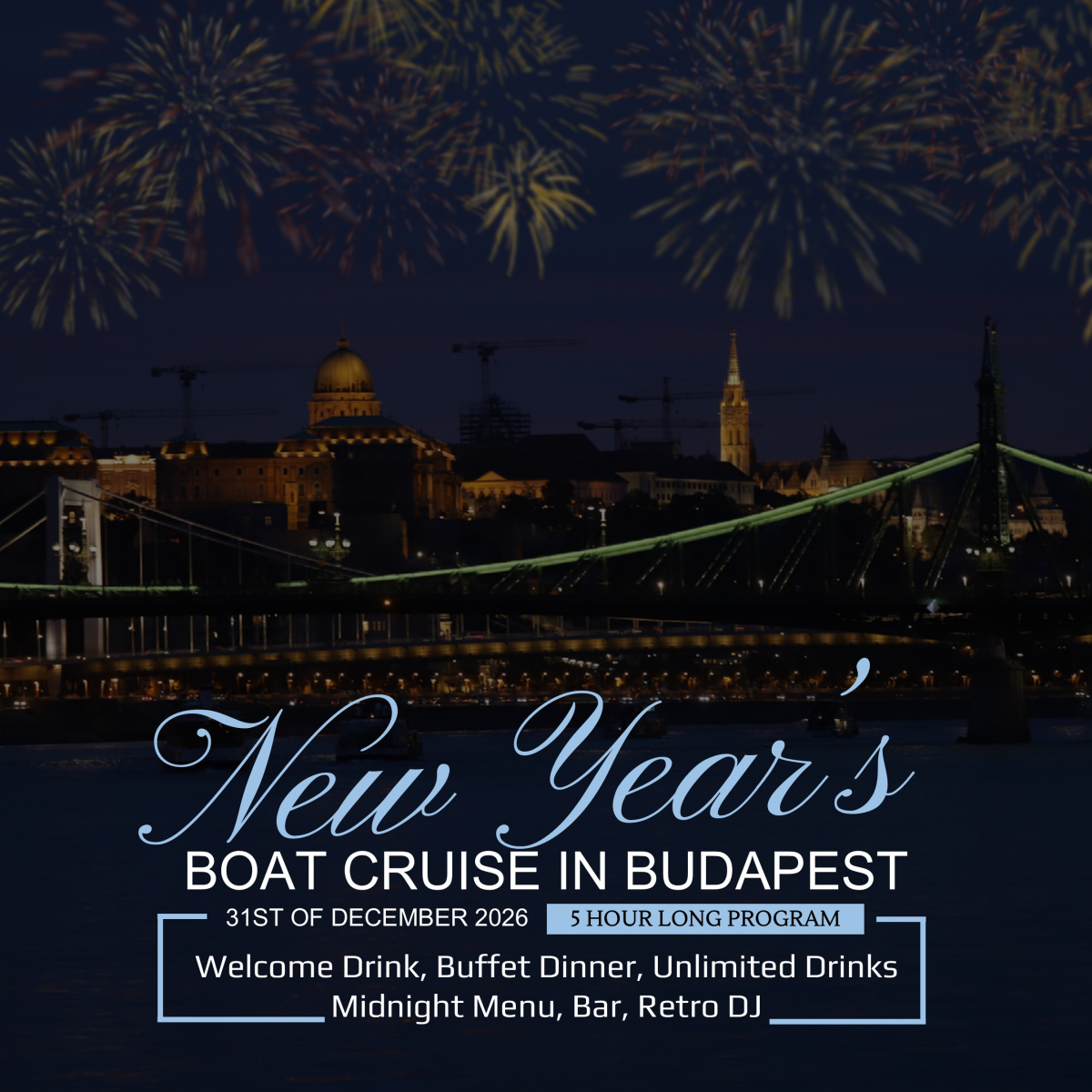 New Year's Eve Boat Cruise with Dinner (Halászbástya boat) - Early bird